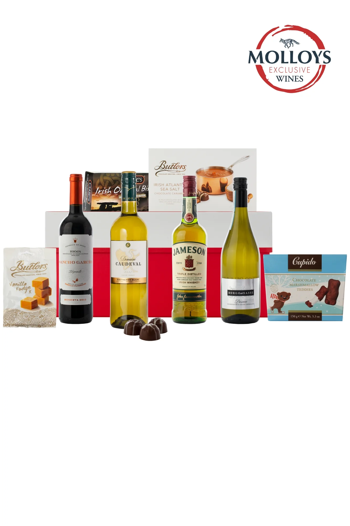 Joy to the World Hamper – Jameson, Prosecco, Wine, Chocolates & Biscuits