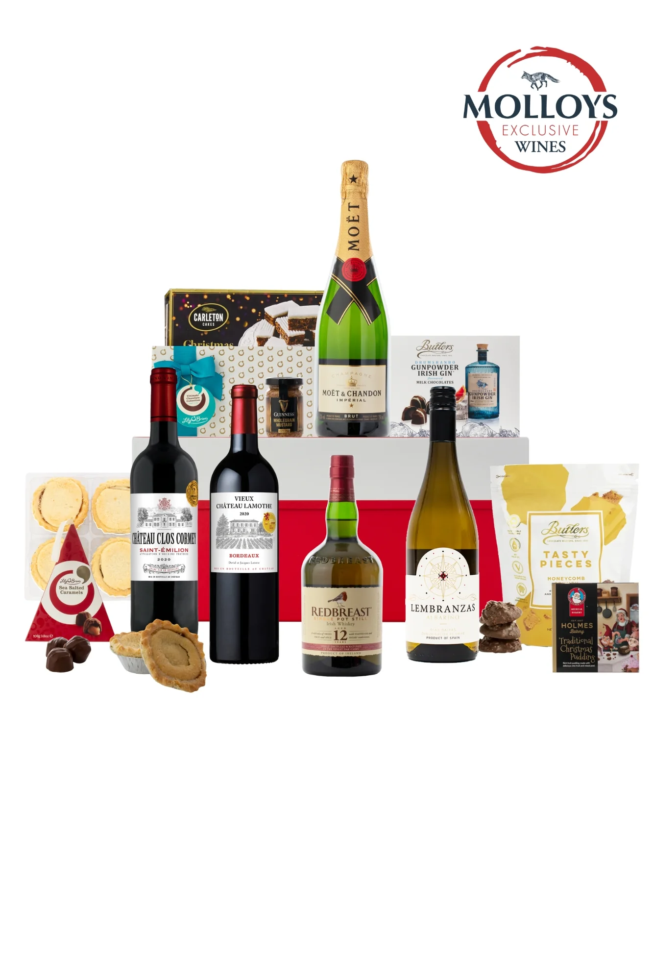 Sapphire Christmas Hamper – Champagne, Bordeaux, Redbreast 12 & Treats