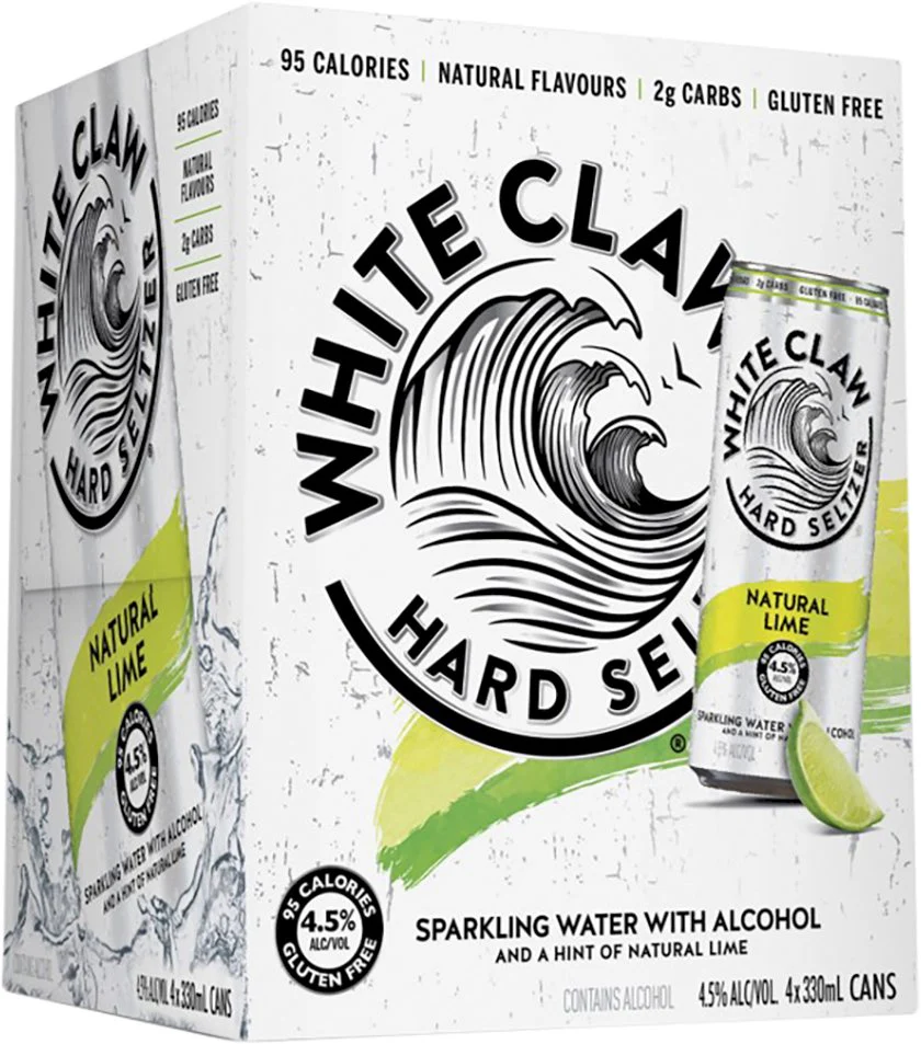 White Claw Natural Lime 4 Pack 33cl Can