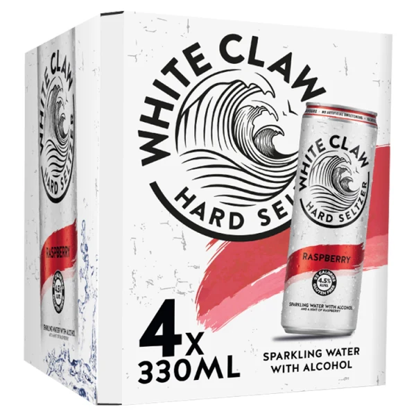 White Claw Raspberry 4 Pack 33cl Can